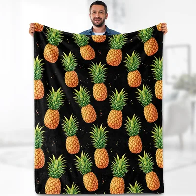 Pineapple Tropical Fruits Pattern Blanket for Fruit Lovers