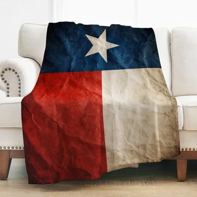 Retro Texas Lone Star Blanket: Vintage Flag Design for Home and Travel