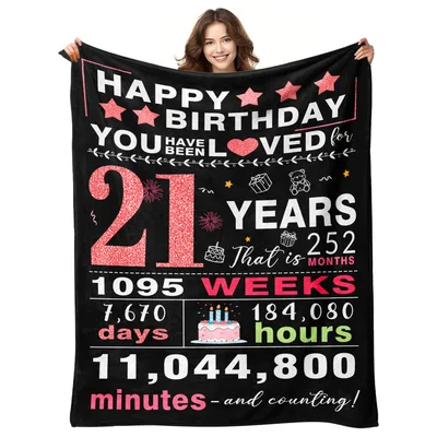 21st Birthday Stats Countdown Blanket: A Glittery Milestone Gift