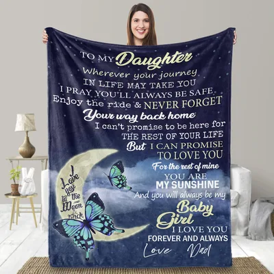 To My Daughter Love You Forever Blanket features a starry