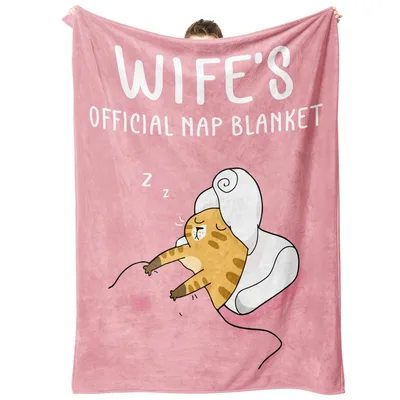 Wife's Official Nap Cat Blanket for Cozy Afternoons