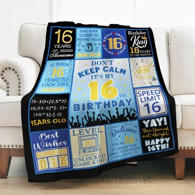 Sweet 16 Birthday Collage Blanket Celebrating Sixteen Years of Fun
