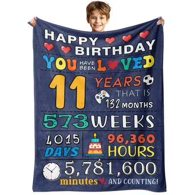 Happy Birthday You Have Been Loved Blanket for an 11th Celebration