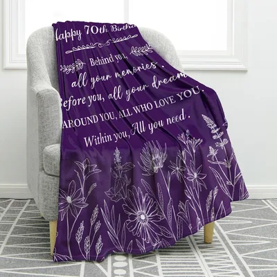 Happy 70th Birthday Dreams Blanket Celebrating Seven Decades of Life