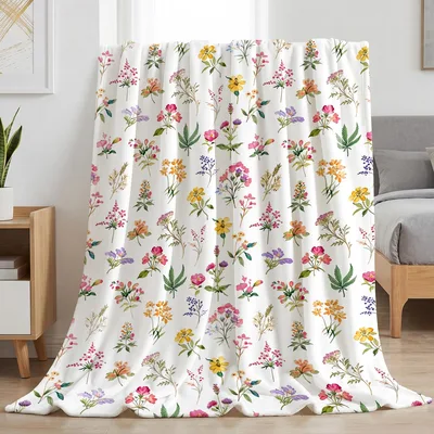 Spring Wildflowers Pattern Blanket