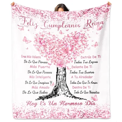 Feliz Cumpleanos Reina Blossom Blanket: A Butterfly Tree Birthday Gift