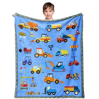 Construction Trucks Pattern Blanket