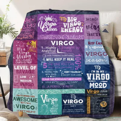 Virgo Zodiac Facts Pattern Blanket