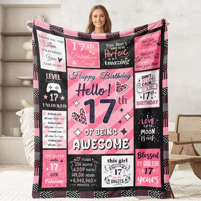 Level 17 Unlocked Birthday Blanket: Hello 17th of Being