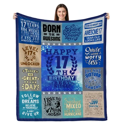 17th Birthday Facts Board Blanket: A Quilt of 17-Year-Old Celebrations