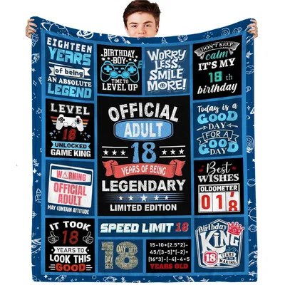 18th Birthday Legendary Poster Blanket Official Adult 18 Years