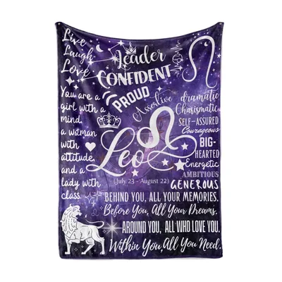 Leo Zodiac Sign Message Blanket for July 23 to August 22 Birthdays