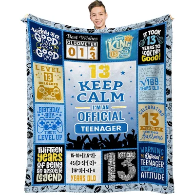 Keep Calm Official Teenager Blanket 13th Birthday Celebration