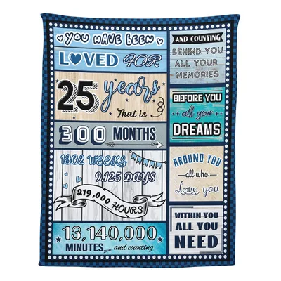 25 Years Happy Birthday Blanket Celebrating 300 Months of Love