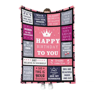 Happy Birthday Inspirational Quotes Blanket