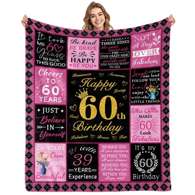 Happy 60th Birthday Fun Blanket Celebrating Six Decades of Life