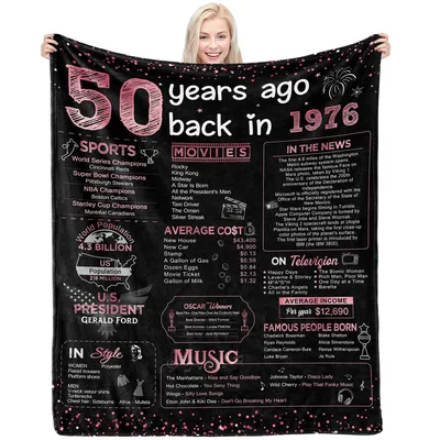 50 Years Ago Back Blanket: A 1976 Themed 50th Birthday Gift