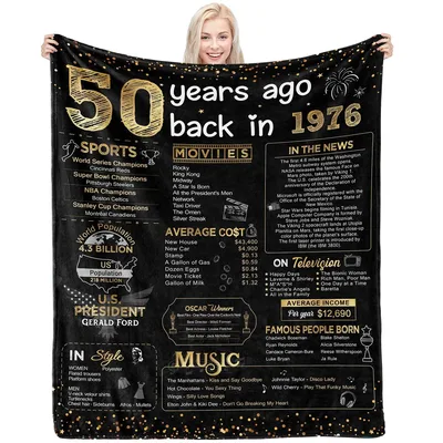 50 Years Ago Back in 1976 Blanket: A Nostalgic 50th Birthday Gift