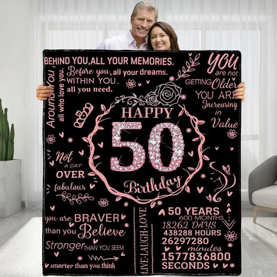 Happy 50th Birthday Memories Blanket Celebrating Five Decades of Life