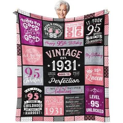 Vintage 1931 95th Birthday Blanket Celebrating a Life Well Lived