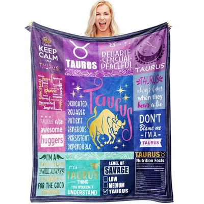 Taurus Zodiac Traits Poster Blanket Celebrating the Bull Sign