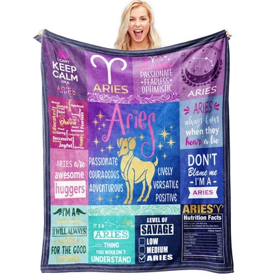 Aries Zodiac Traits Poster Blanket