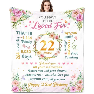 You Have Been Loved for 22 Blanket featuring floral wreaths