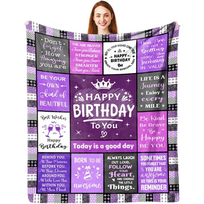 Happy Birthday Blanket: A Purple Patchwork Design for Celebrating You