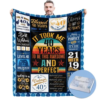 Blessed 40 Years Birthday Blanket Celebrating Four Decades of Life