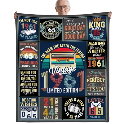 Vintage 1961 Birthday Limited Blanket: A Retro 65th Celebration Design