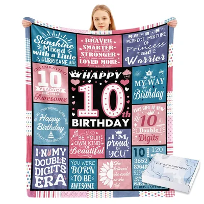 Happy 10th Birthday Girl Blanket