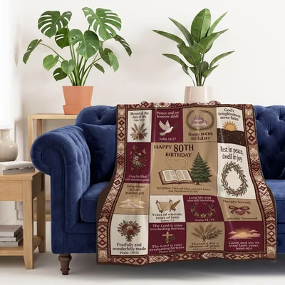 Vintage Birthday Chapter Design Blanket for an 80th Celebration