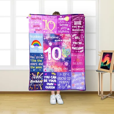 10th Birthday Quotes Design Blanket featuring motivational phrases