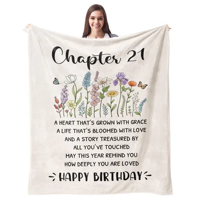 Chapter 21 Birthday Poem Blanket Celebrating Grace and Blooming Love