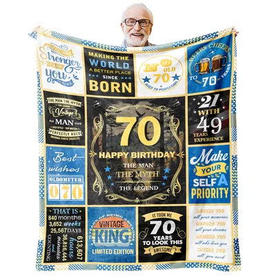 70 Happy Birthday Limited Blanket: A vintage-style collage