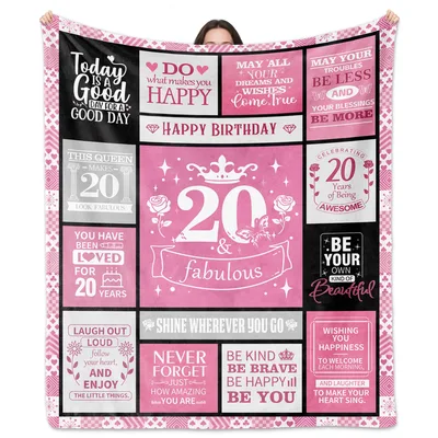 20 and Fabulous Birthday Blanket Celebrating Two Decades of Awesome