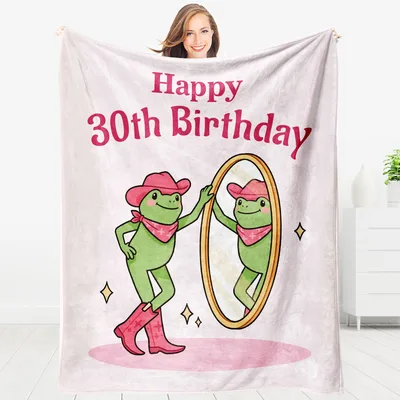 Happy 30th Birthday Frog Blanket: A Cute Western Celebration Design