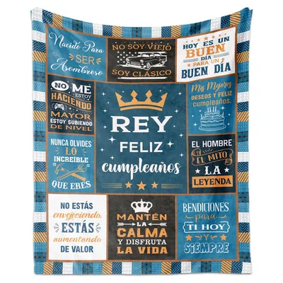 Rey Feliz Cumpleaños Blanket: A Vintage Spanish Birthday Gift for Men