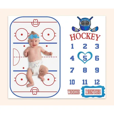 Baby Milestone Hockey Growth Blanket for Ice Rink Newborns