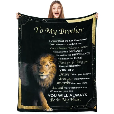 Brother Gift Blanket: A Lion’s Note for Him