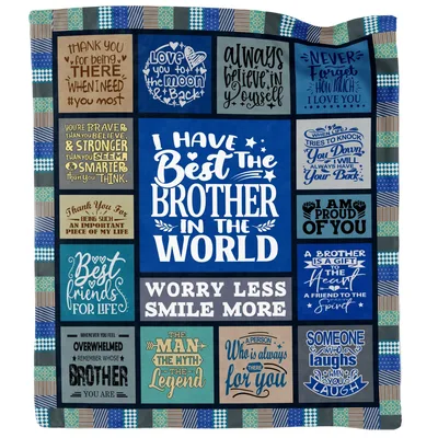 Thank You for Being Blanket: Brother Quotes Collage Throw