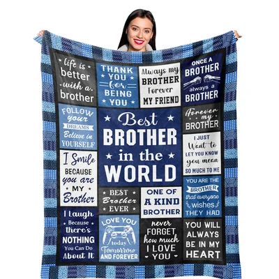 Brother Birthday Sentiment Blanket: Best Brother in the World