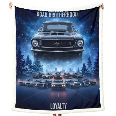 Road Brotherhood Car Lineup Blanket: Muscle Car Loyalty Design
