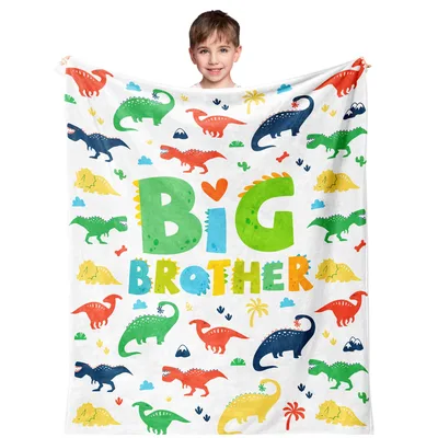 Big Brother with Dinosaurs Blanket Celebrates the New Role