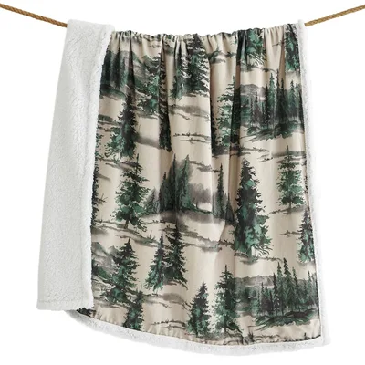 Pine Forest Blanket for Cabin and Campsite Lovers