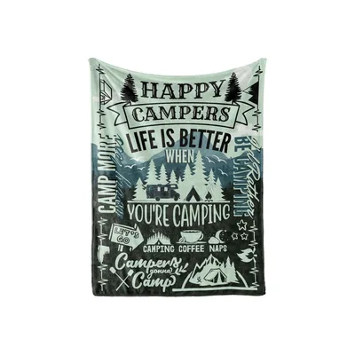 Camp More Blanket: Happy Campers Throw Blanket