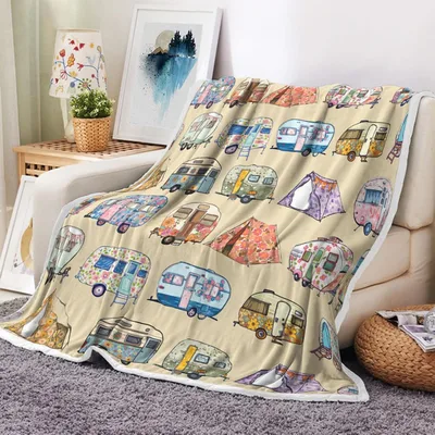 Vintage Camper Trailer Blanket for Campers and RV Lovers