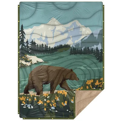 Mountain Bear Blanket for Campers and Cabin Lovers