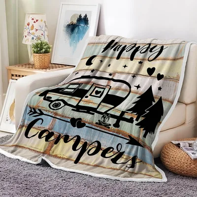 Camper Trailer Camping Blanket for Happy Campers