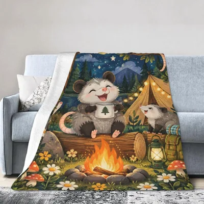 Opossum Camping Blanket for Outdoor Lovers and Cozy Nights